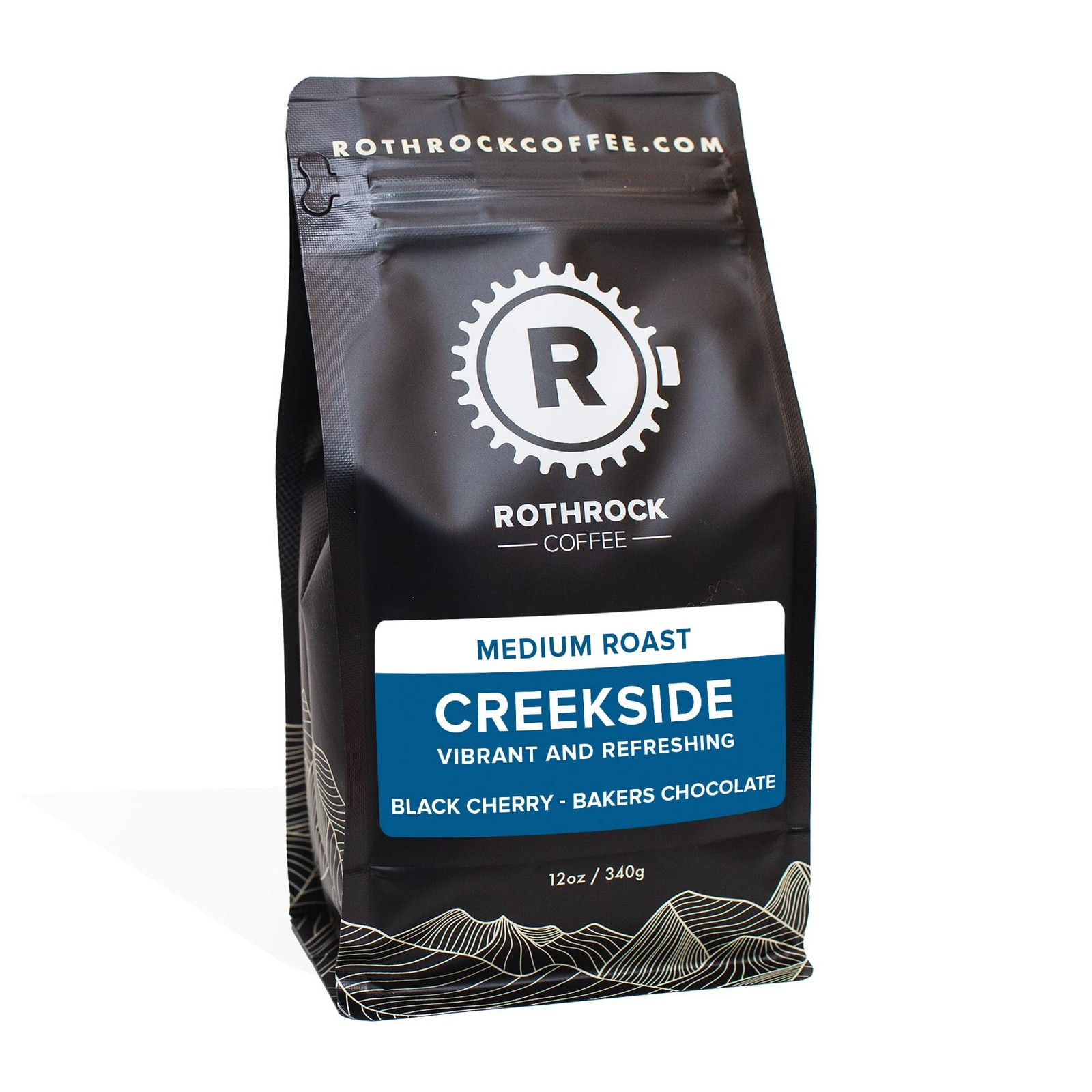 Rothrock Coffee Creekside Blend Medium Roast Specialty Whole Bean 340g Bag Unit