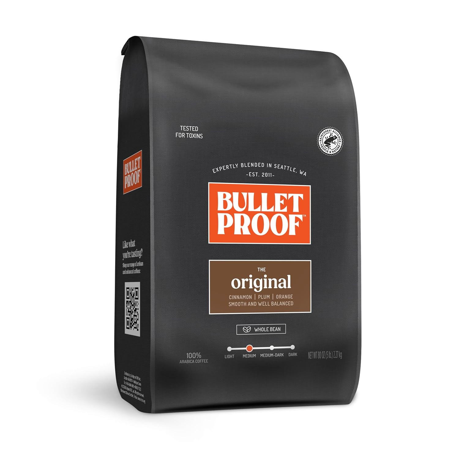 Original Medium Roast Whole Bean Coffee, 5 Pounds (Bulk), 100% Arabica Beans, Cl