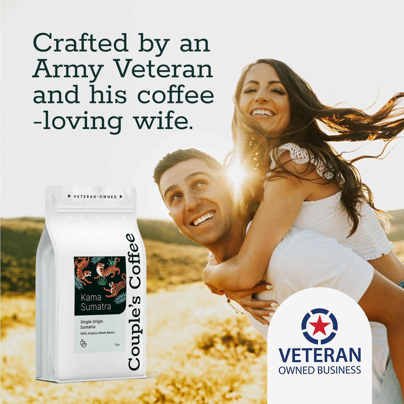 Couples Coffee Sumatra Whole Bean Coffee Dark Roast 12oz Single Origin Arabica