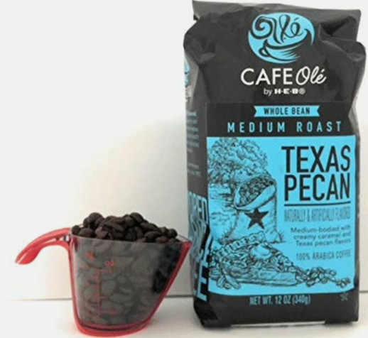 Cafe Ole Texas Pecan Whole Bean Coffee (3 Pack) With Coffee Measure