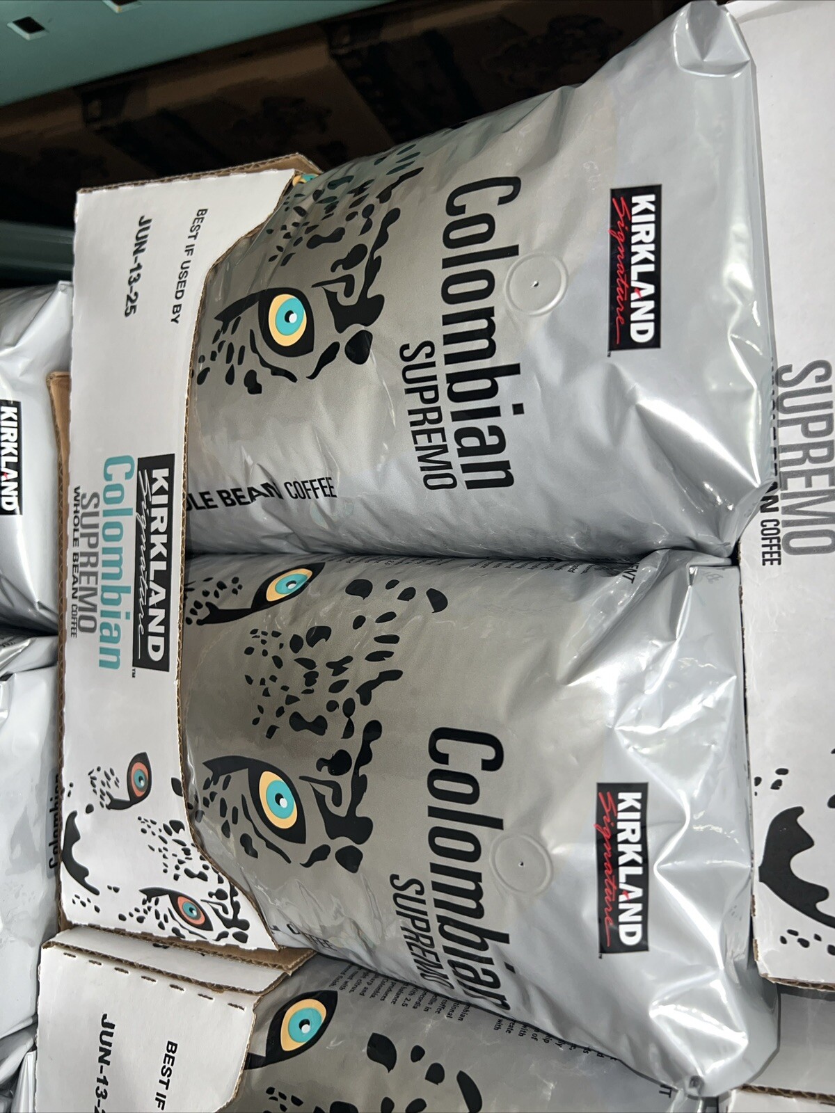 Colombian Supremo Coffee Whole Bean Kirkland Signature 2 Bags 6 lb 100% Arabica