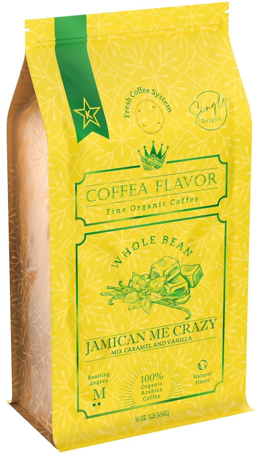 Jamaican Me Crazy Whole Bean Coffee – 100% Arabica, Single Origin, Medium Roast,
