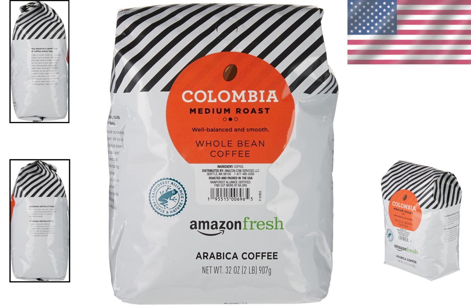 Fresh Colombia Whole Bean Coffee, Medium Roast, 32 Oz – 100% Arabica Delight