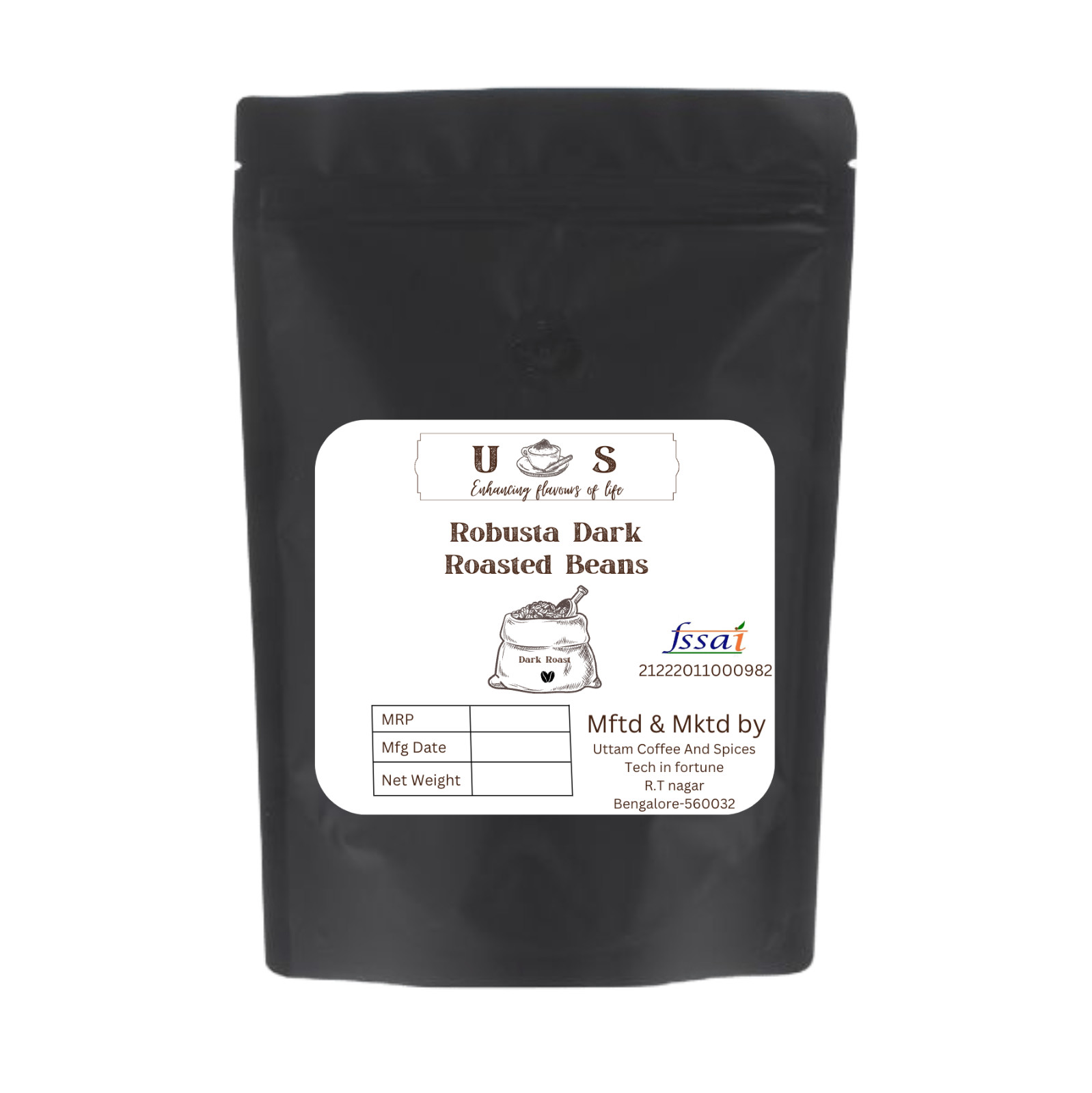 Robusta High Roast Roasted coffee beans 500gms
