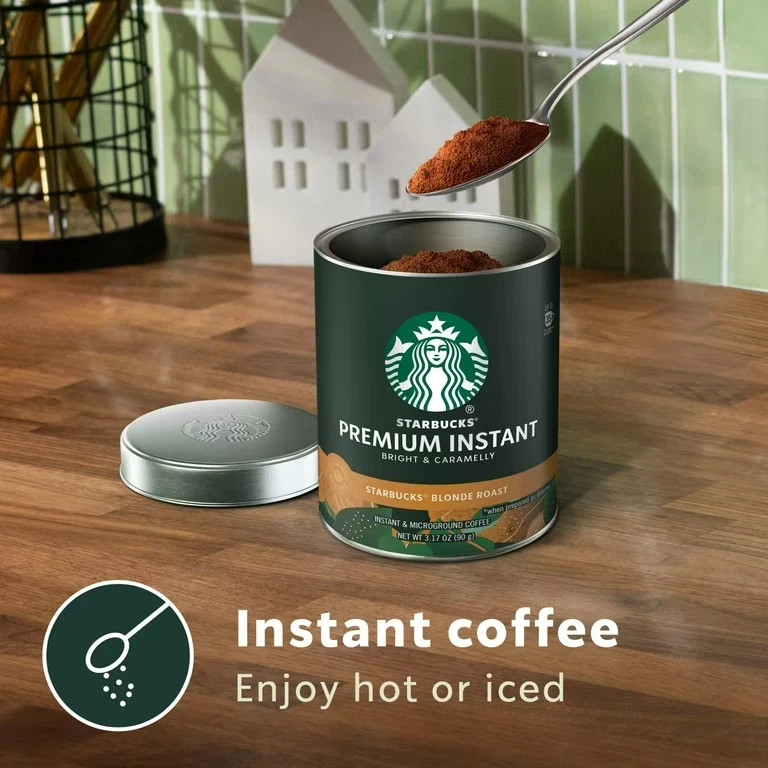 Premium Instant Coffee, Blonde Roast Coffee, Arabica Beans, 3.17 Oz