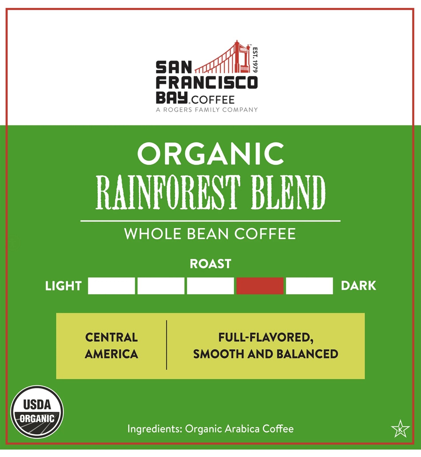 3 lbs, San Francisco Bay Organic Rainforest Blend Whole Bean Coffee,( 1361 g )