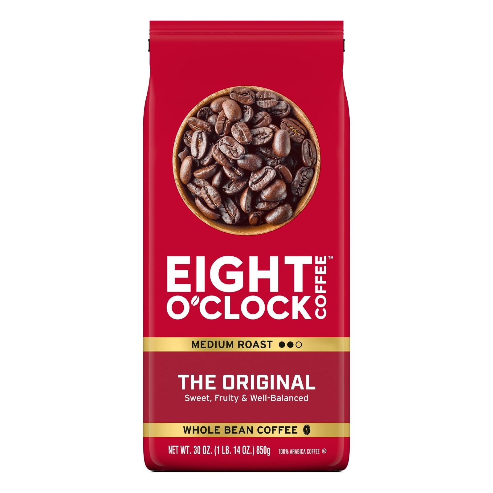 Medium Roast Whole Bean Coffee – Sweet & Fruity, Well Balanced, 30oz Pack
