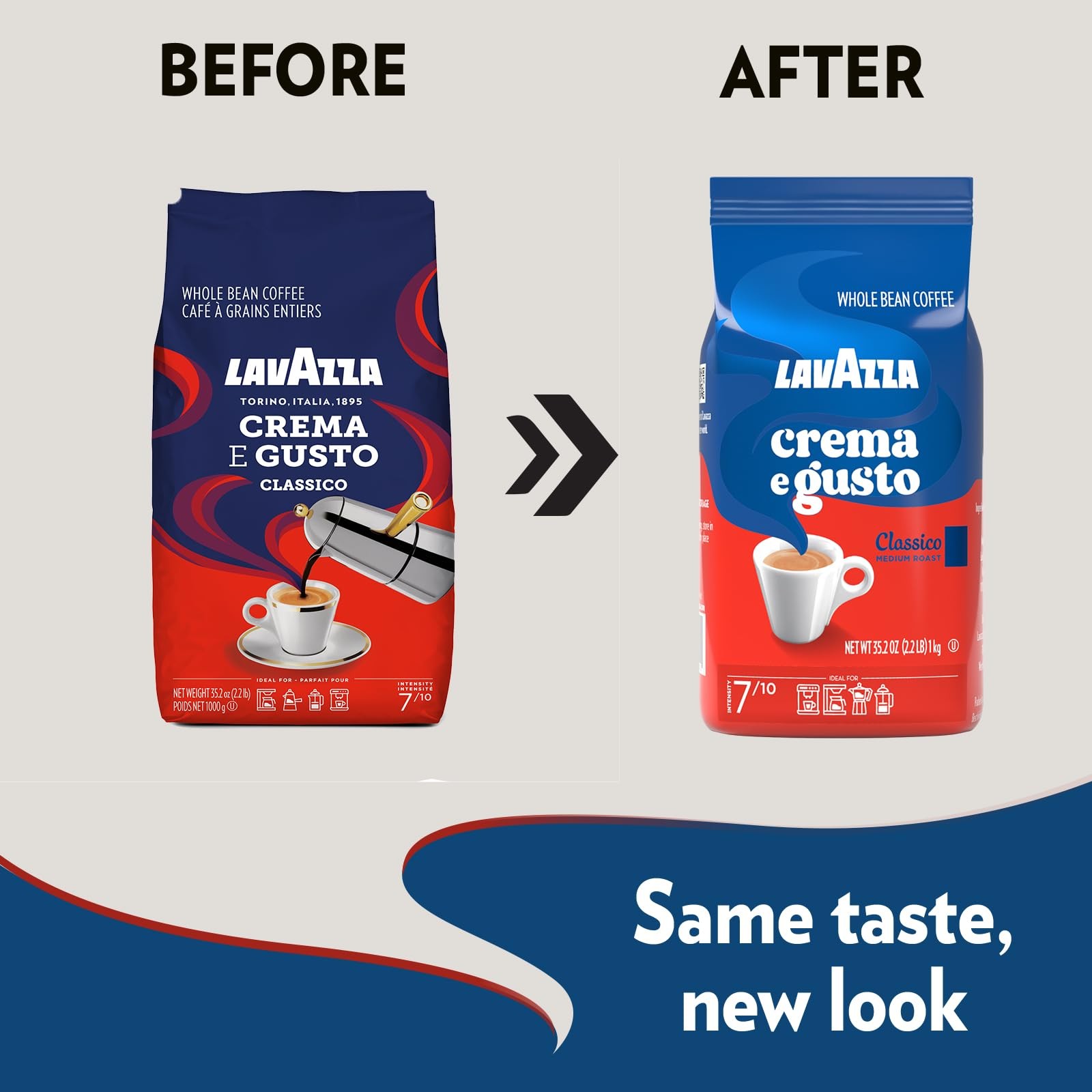 Lavazza Crema E Gusto Whole Bean Coffee Medium Roast Arabica And Robusta Blend