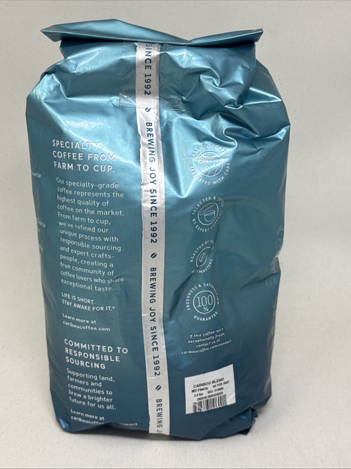 Caribou Blend Whole Bean Coffee 40 oz. Bag, Medium Roast – 2 PACK