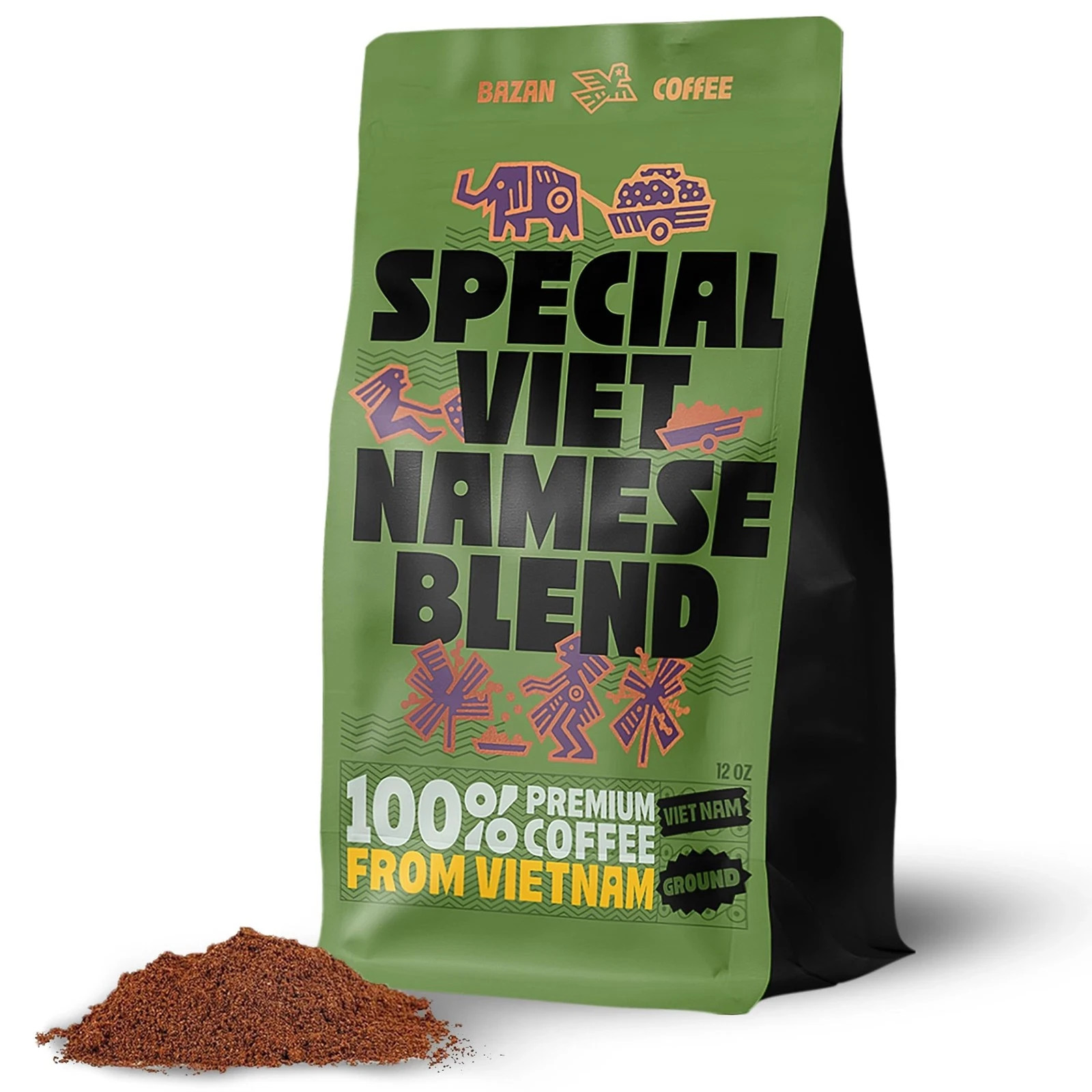 BAZAN COFFEE – Special Vietnamese Blend, Robusta Arabica, Medium Roast Groun…