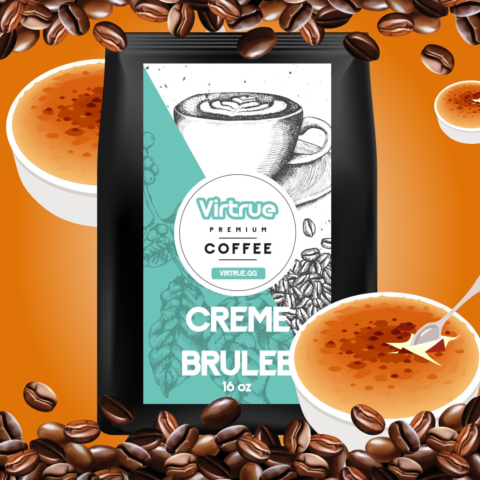 Creme Brulee Coffee 16oz – Ground or Whole Bean – 5 Stars – Fast Shipping
