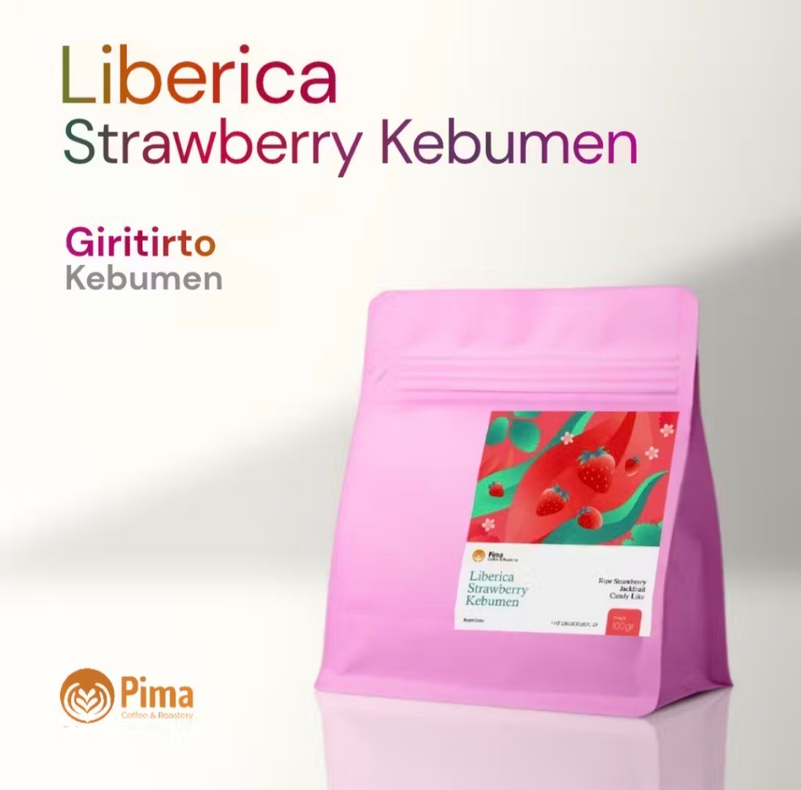 Kebumen Liberica Strawberry Process Coffee Beans 50g Natural Infused with Fre