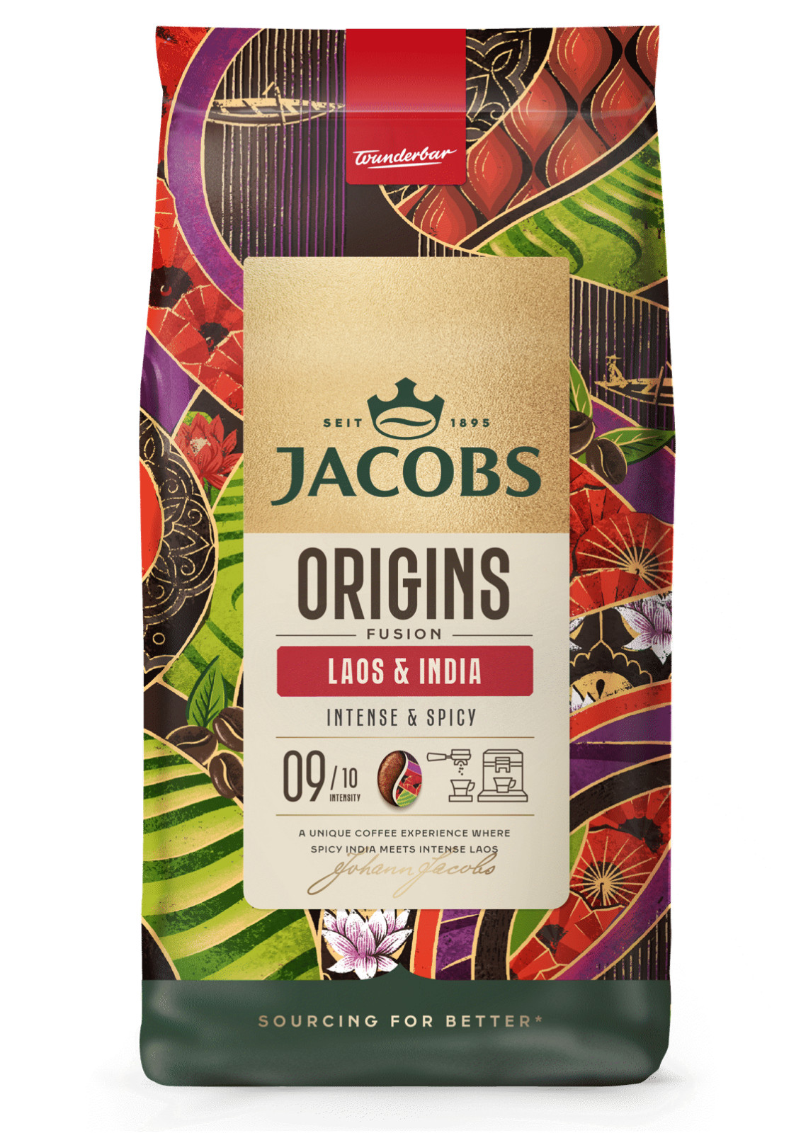 JACOBS ORIGINS Laos & India Coffee Beans Intense & Spicy 1 kg 35oz