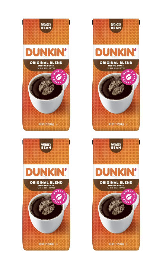 4•Dunkin Original Medium Roast Whole Bean Coffee 12 oz Best By Date 11/21/2025