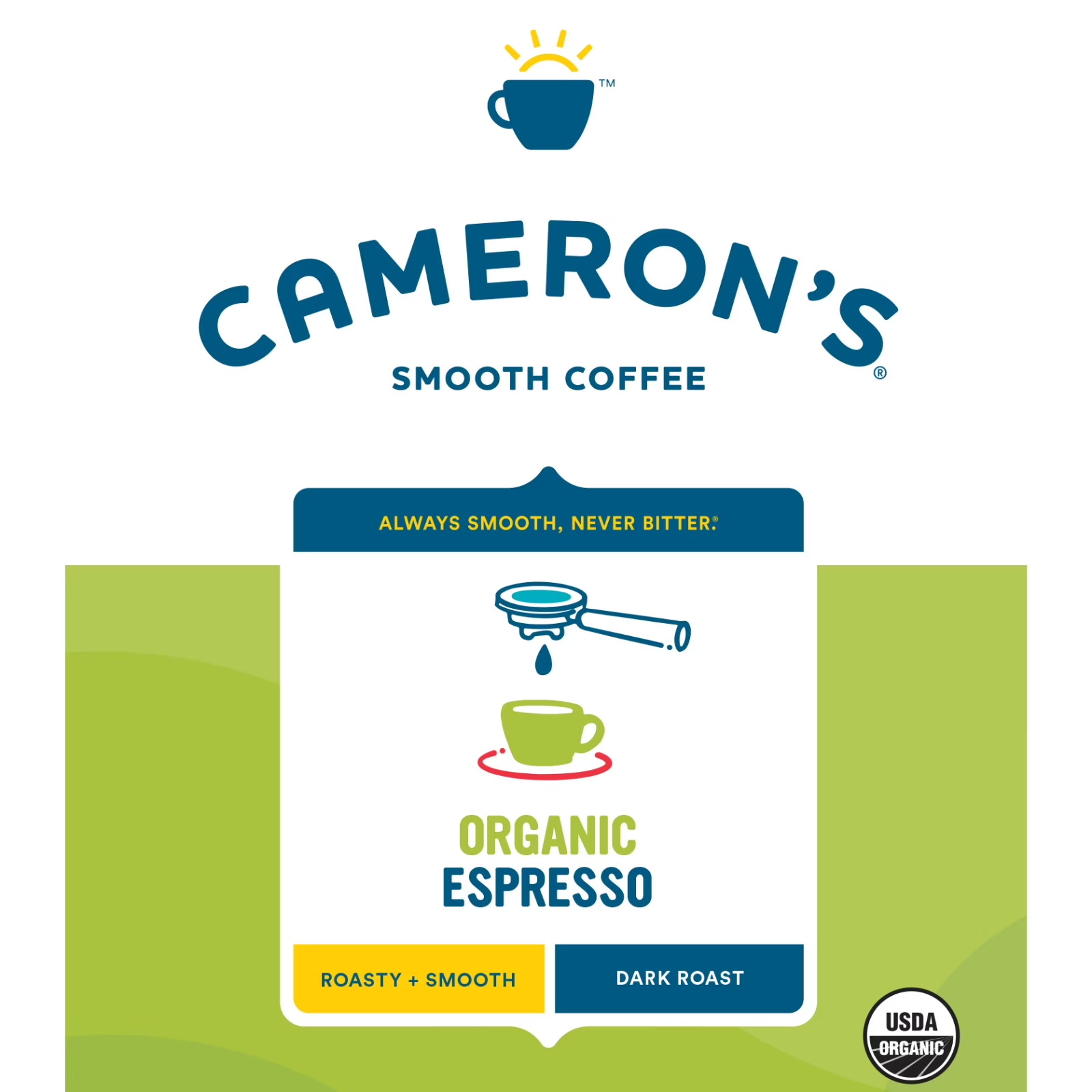 Camerons Coffee Organic Espresso Dark Roast Whole Bean Coffee 4lb Bulk 64oz Bag