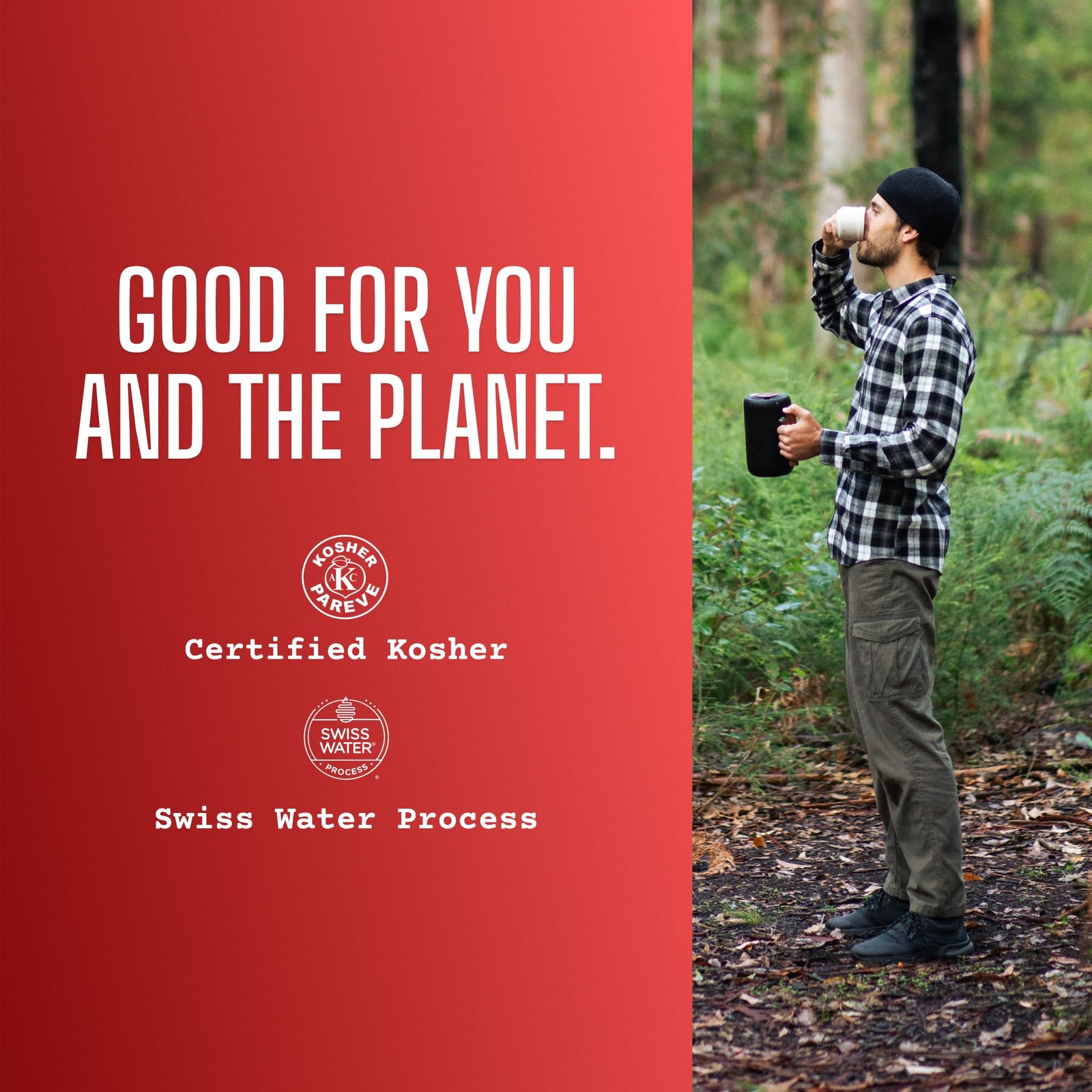 Volcanica House Decaf Coffee Whole Bean Swiss Water Processed 16 Ounce