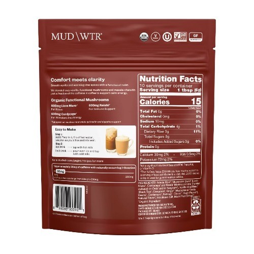 MUDWTR Organic Vanilla Chai Mushroom Coffee Alternative – 2.1oz
