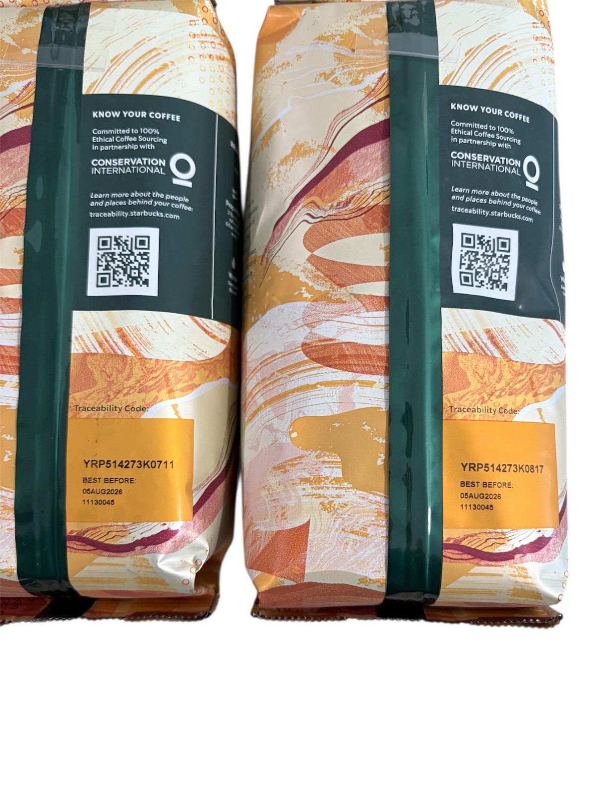 2 Pack x Starbucks Blonde Espresso Roast Whole Bean Coffee 1LB exp 3/2026