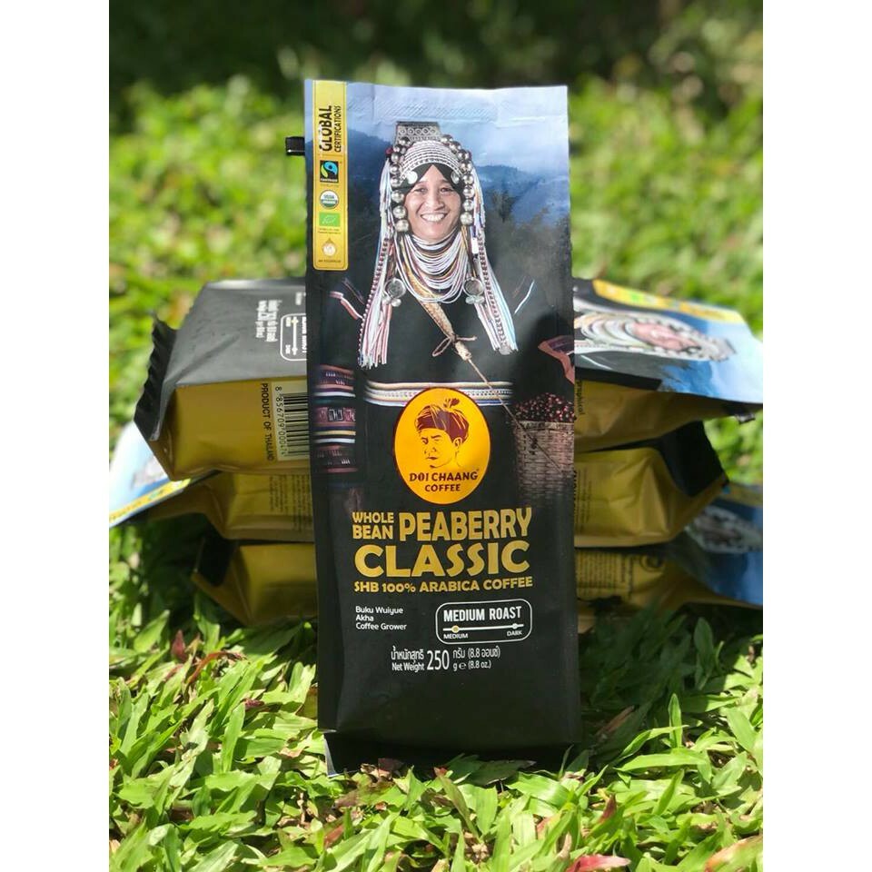 3X Thai Premium Organic Peaberry Classic Coffee Bean Doi Chang Medium Roasting