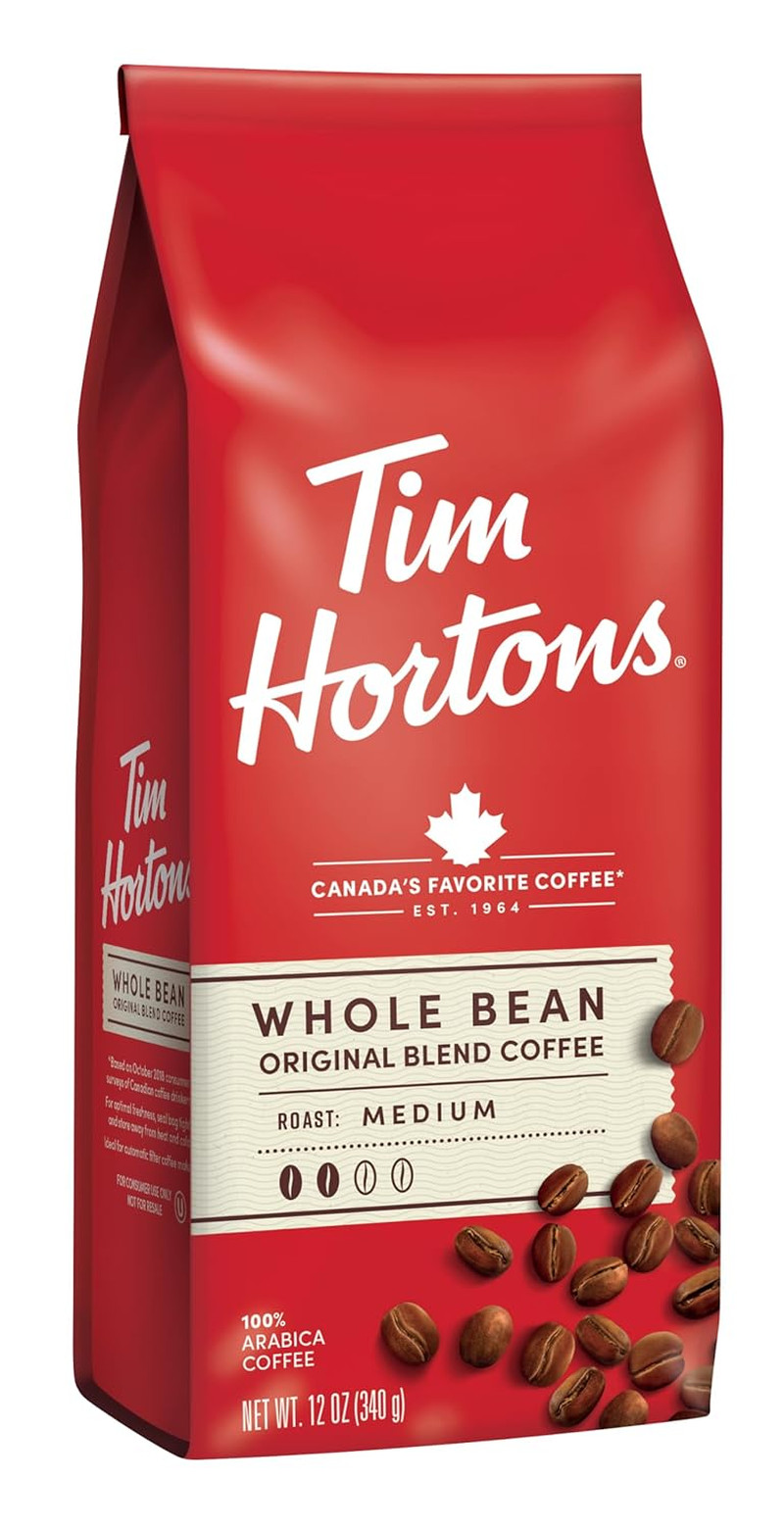 Tim Hortons Whole Bean Original, Medium Roast Coffee, 32 Ounce Bag