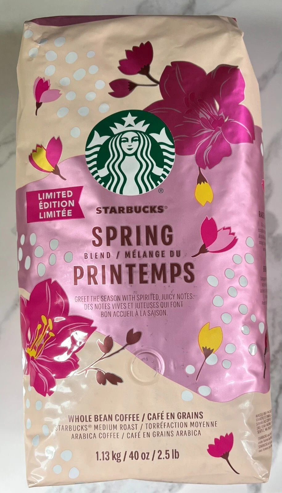 Starbucks SPRING Blend – Limited Edition, Whole Bean, Medium Roasted – 40oz