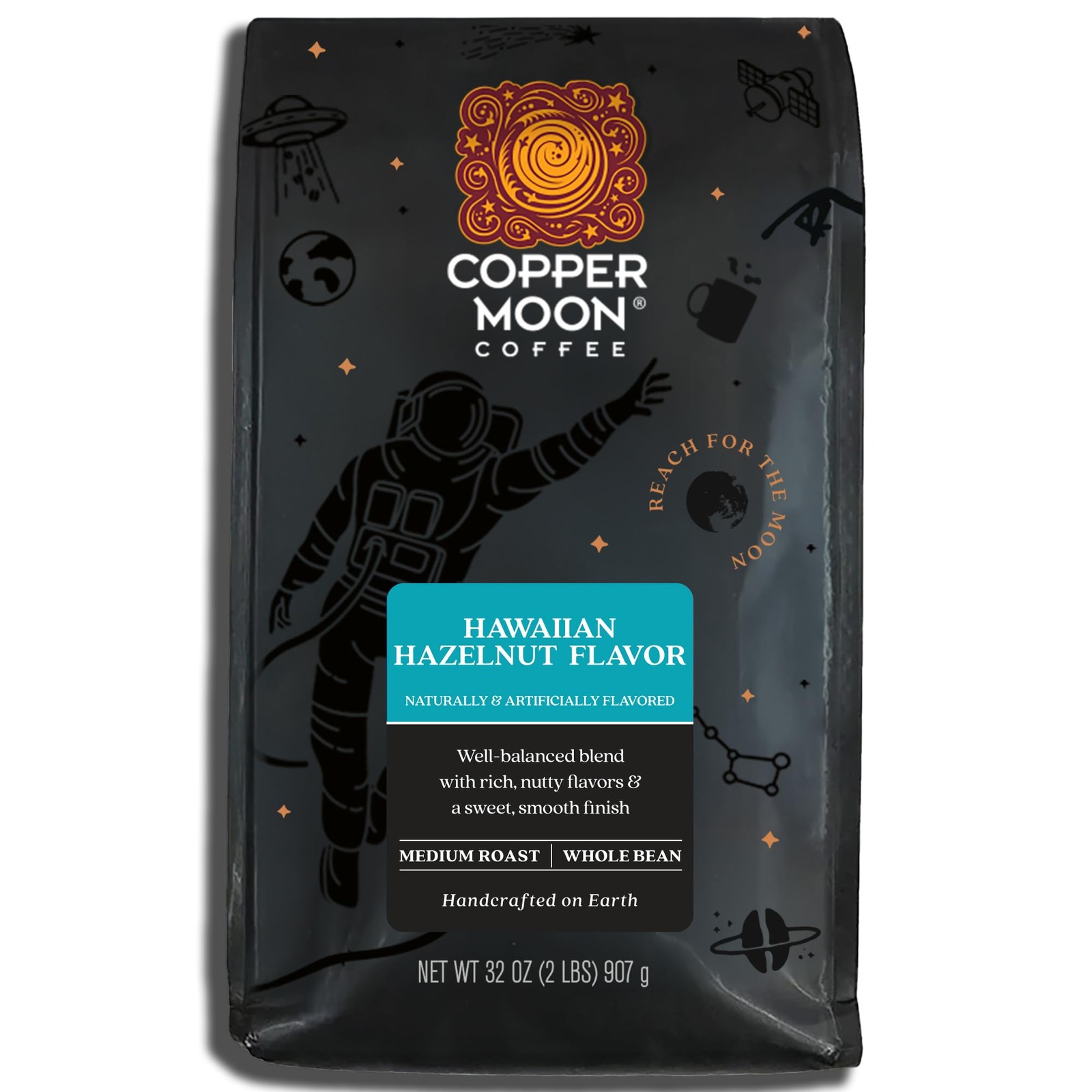 Hawaiian Hazelnut Coffee Whole Bean 32 Ounce Premium Flavor Infused Coffee
