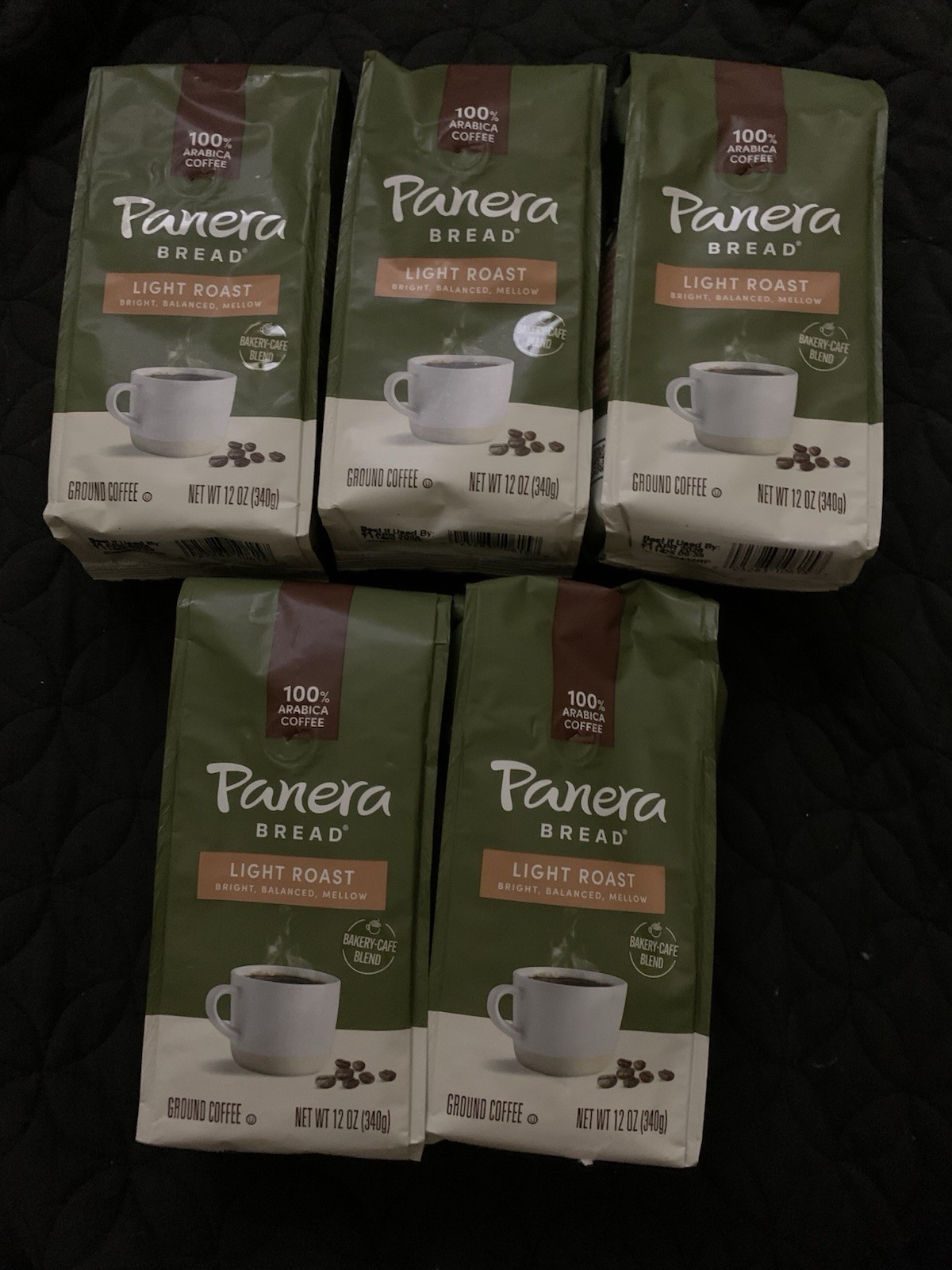 Panera Bread Light Roast Coffee 5 Bags 12 Oz