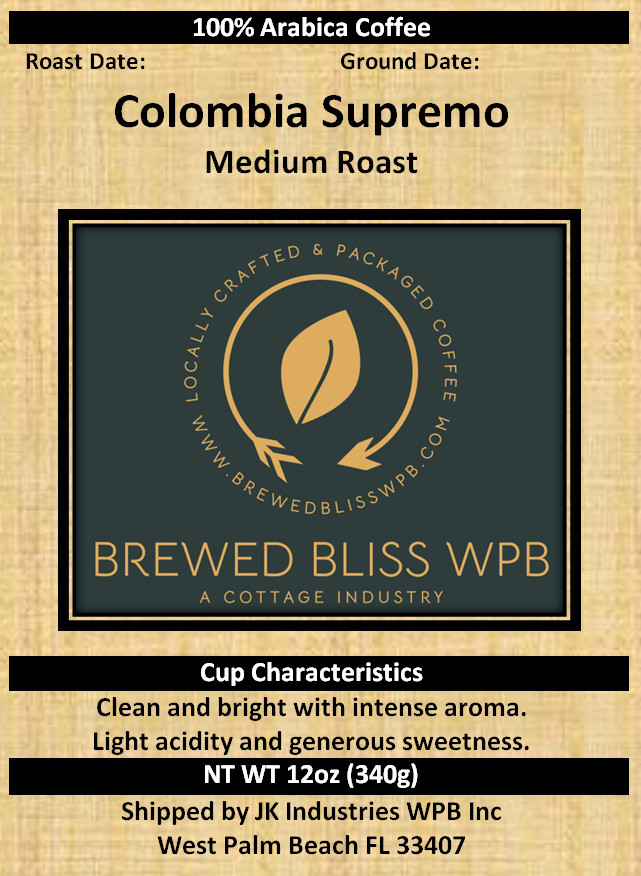 Roasted on Demand Coffee: Colombia Supremo