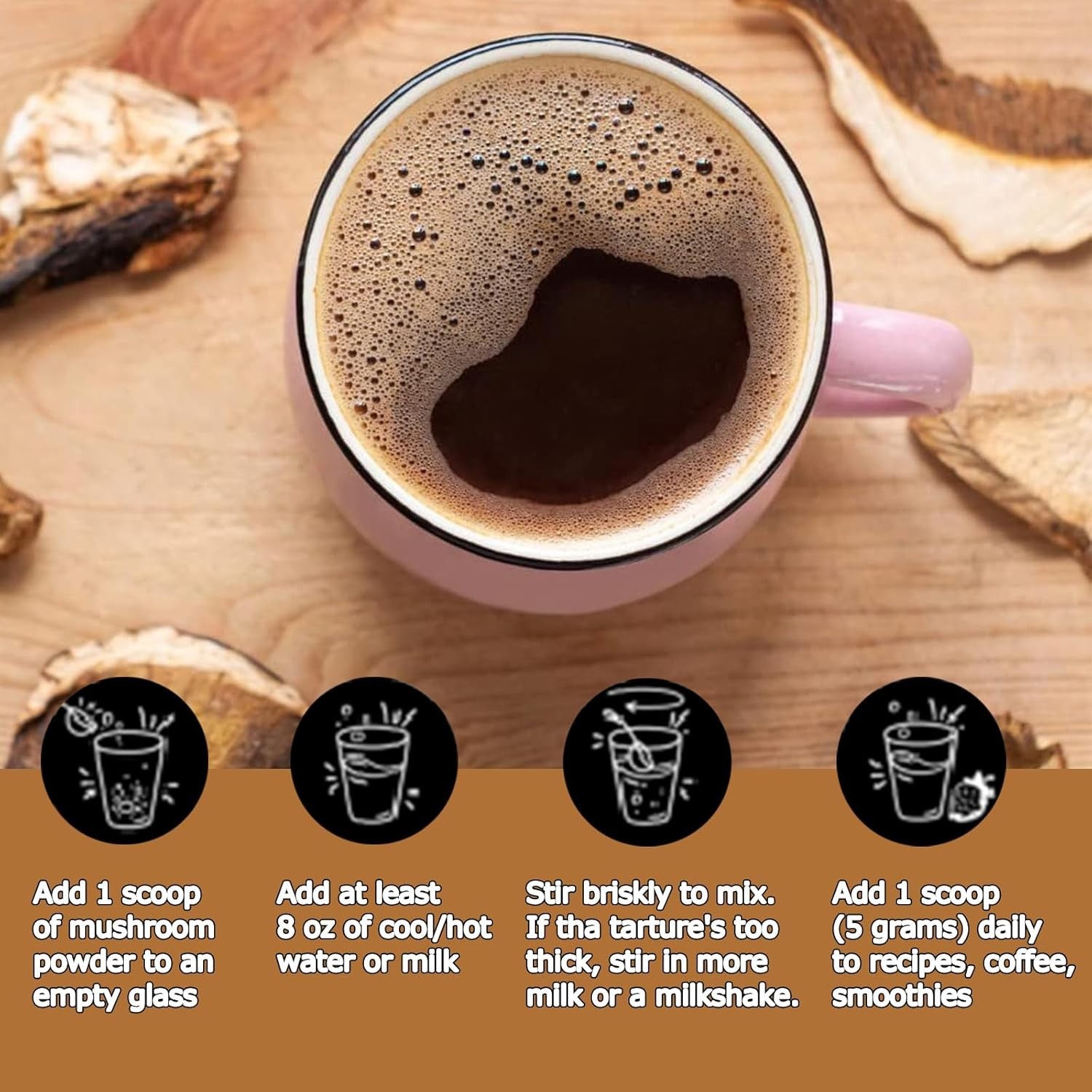 Mushroom Coffee, 10 Mushroom Extract Powder Blend Lion’s Mane for energy 300g