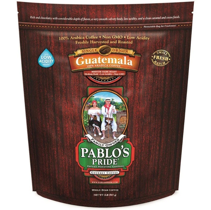2 Packs Pablo’s Pride Gourmet Guatemala Whole Bean Coffee Medium-Dark Roast 32oz