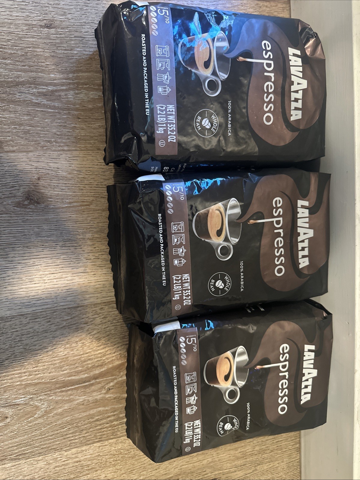 Lavazza Espresso Whole Bean Coffee Medium Roast 100% Arabica 2.2 lb Bag 3 Pack