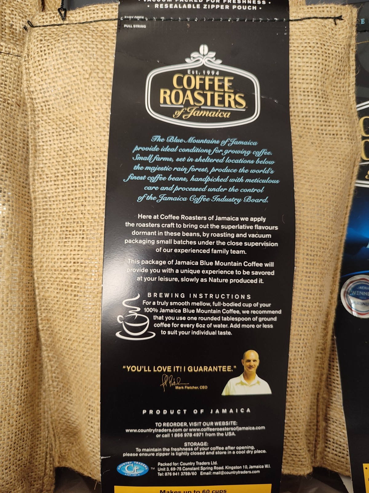 Coffee Roasters of Jamaica – Blue Mountain coffee Roasted and Ground (1lb, 454g)