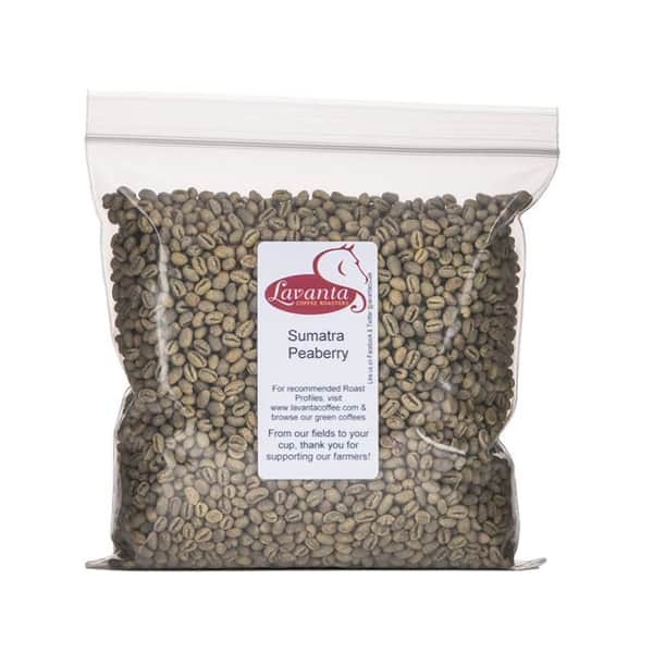 LAVANTA COFFEE GREEN SUMATRA PEABERRY TWO POUND PACKAGE