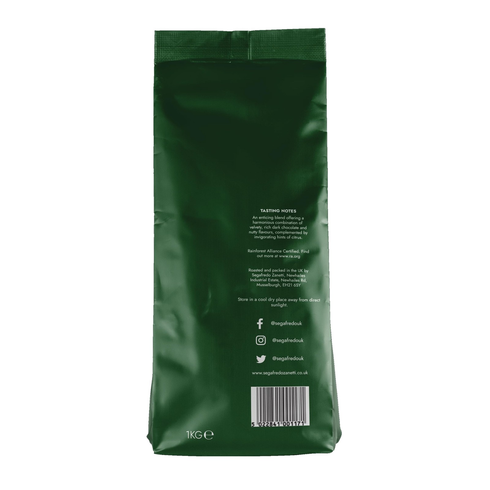 Segafredo Zanetti Coffee Beans FORESTA – 1Kg Pack- Rainforest Alliance Cert
