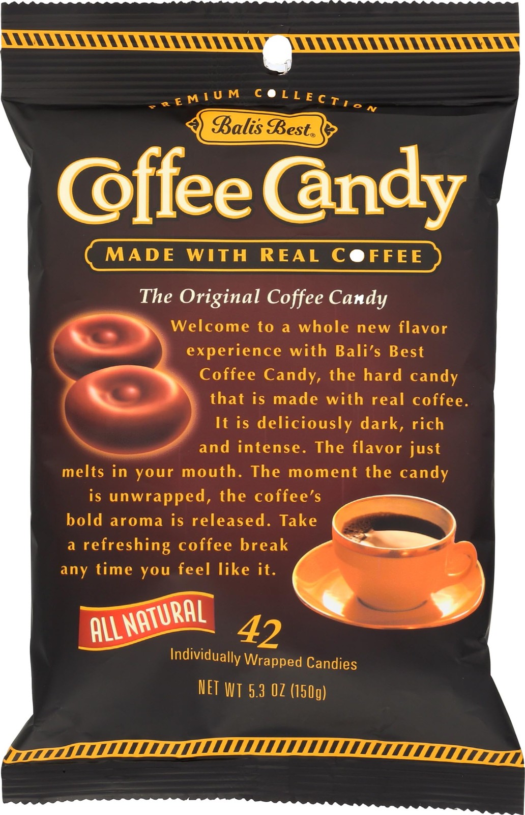 Bali’s Best Candy Coffee, 5.3 oz Ounce, Brown