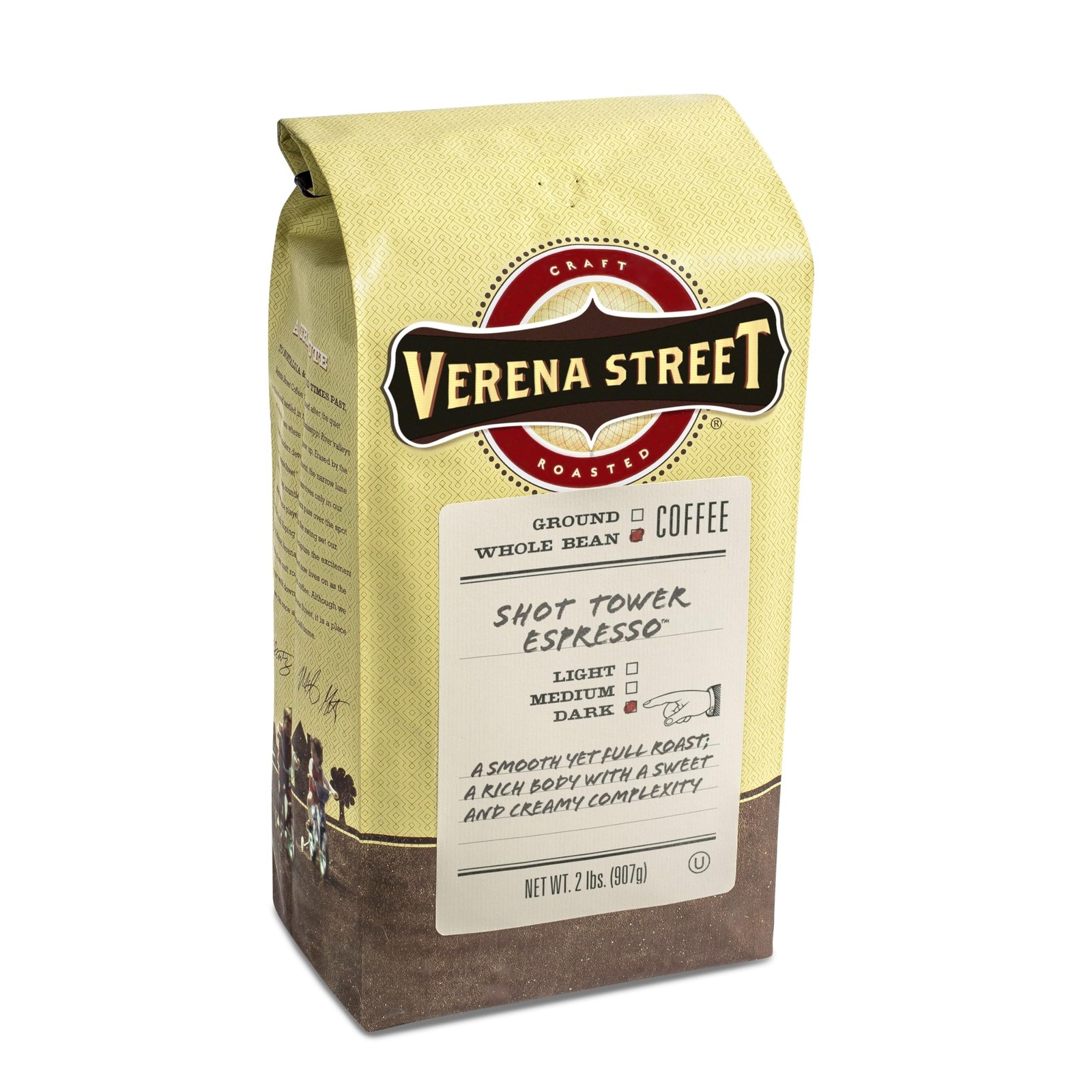Verena Street Espresso Beans, 2 lb, Rainforest Alliance Certified Arabica