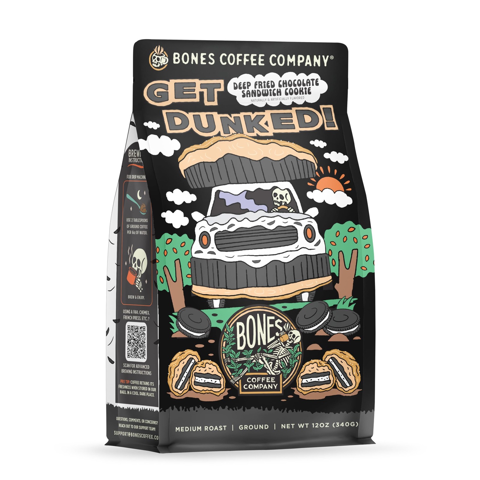Bones Coffee Company Get Dunked!, Deep Fried Chocolate Cookie Sandwhich Flavo…
