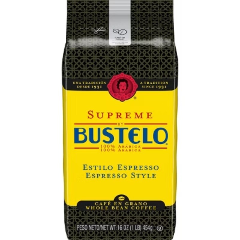 Cafe Bustelo Espresso Style Whole Bean Dark Roast Coffee – 16oz