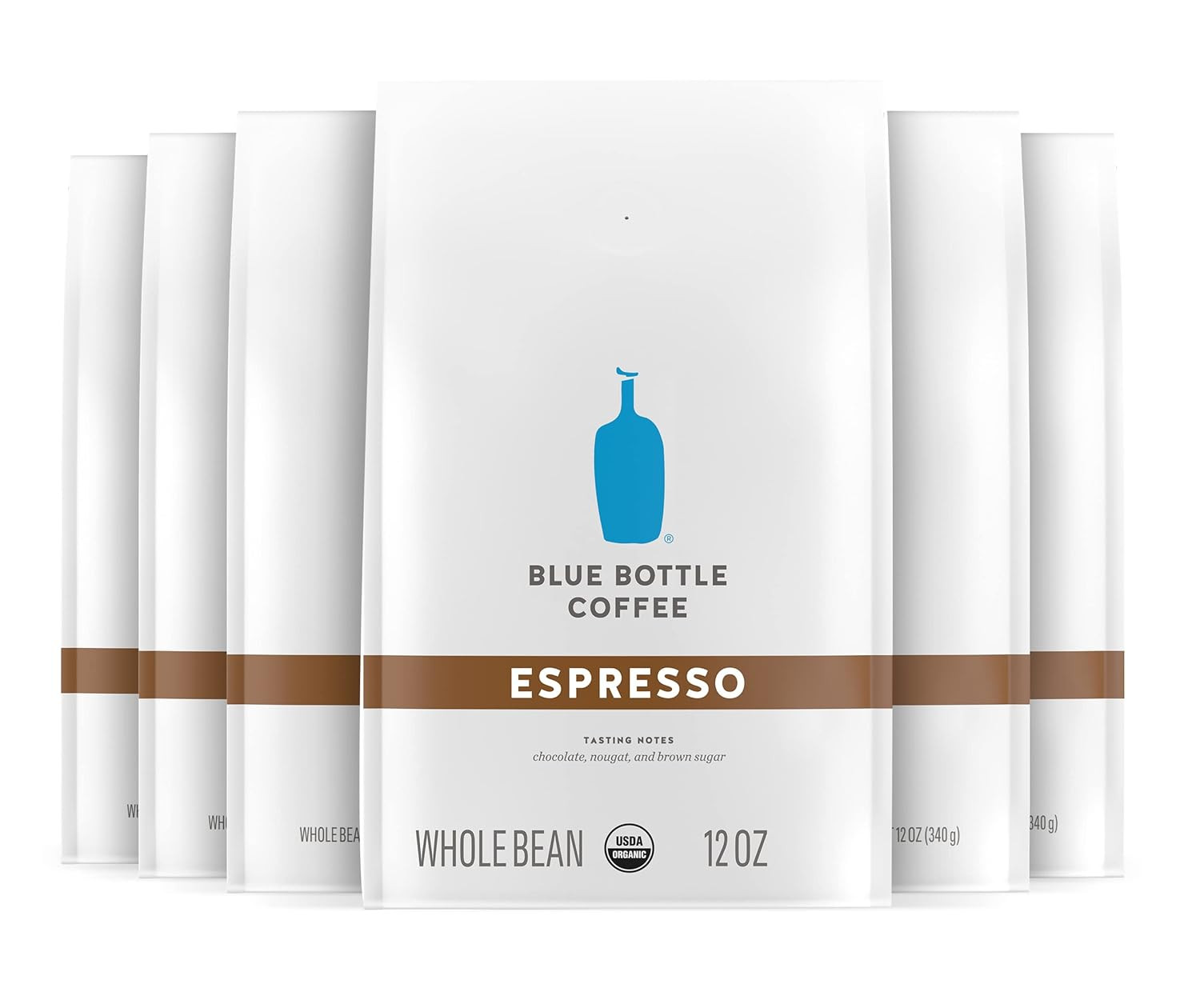 Blue Bottle Organic Dark Roast Espresso Coffee – 12oz Bags (Pack of 6)