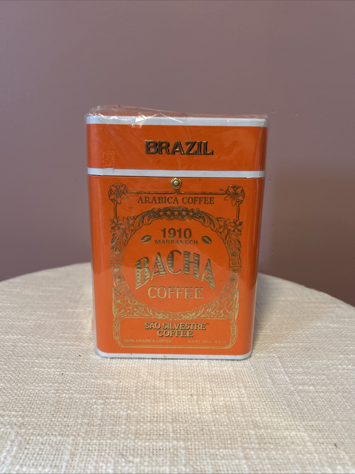 Bacha Coffee Cafe Sao Silvestri Brazil Orange Can 8.8 oz Whole Bean 2027