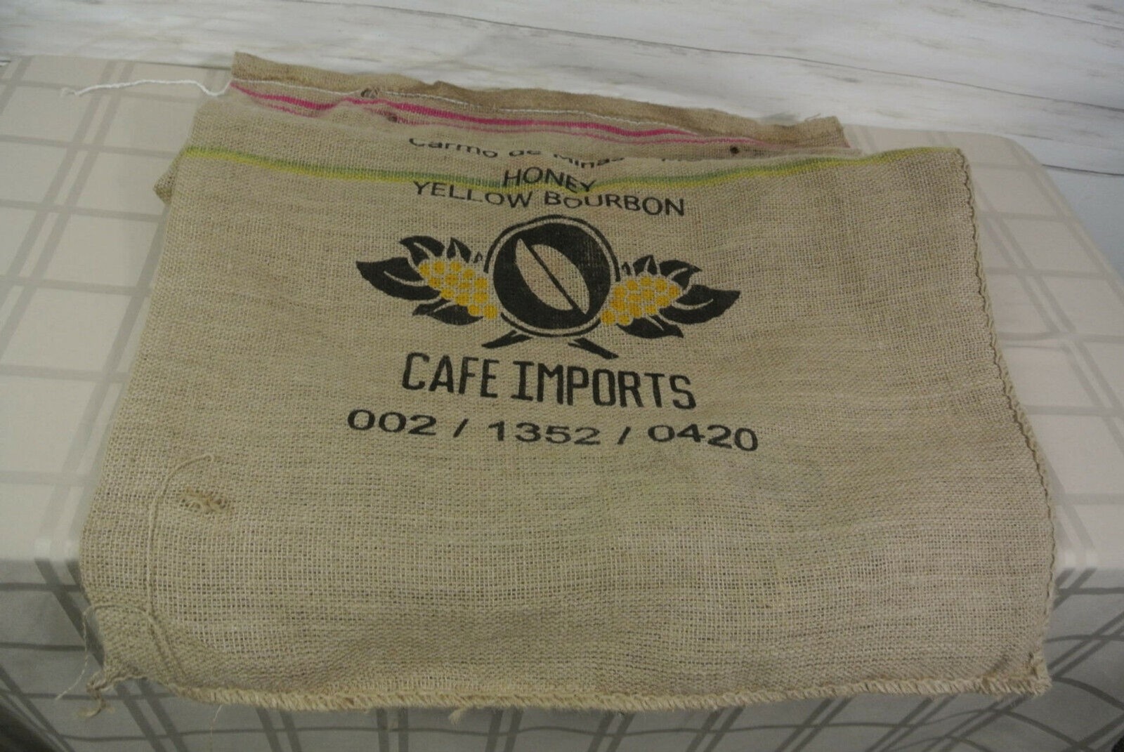 Green Coffee Bag WALL ART Decor Brazil Landscape Mountains Cafe Imports