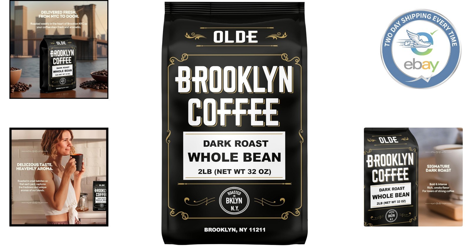 32oz Whole Bean Classic Dark Roast – Smooth and Bold NYC Roasted Coffee