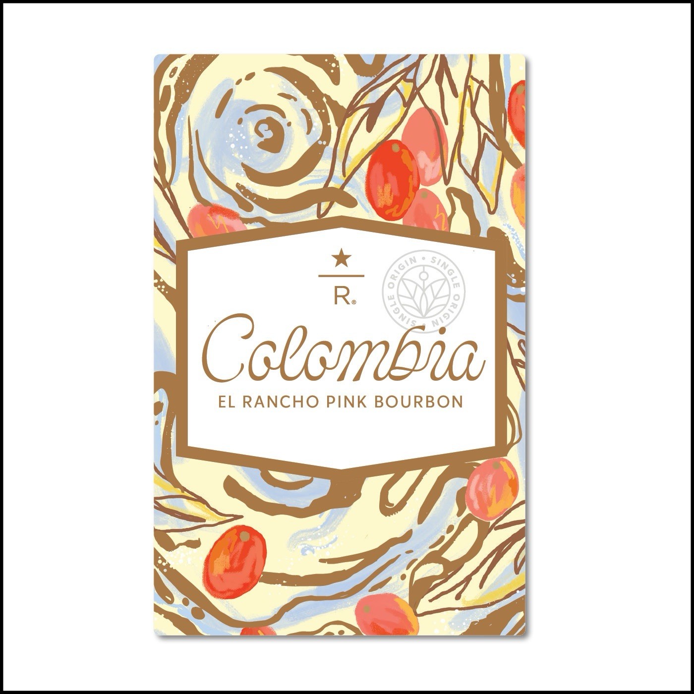 Starbucks Reserve Colombia El Rancho Pink Bourbon Whole Bean Coffee 8.8 oz/250g