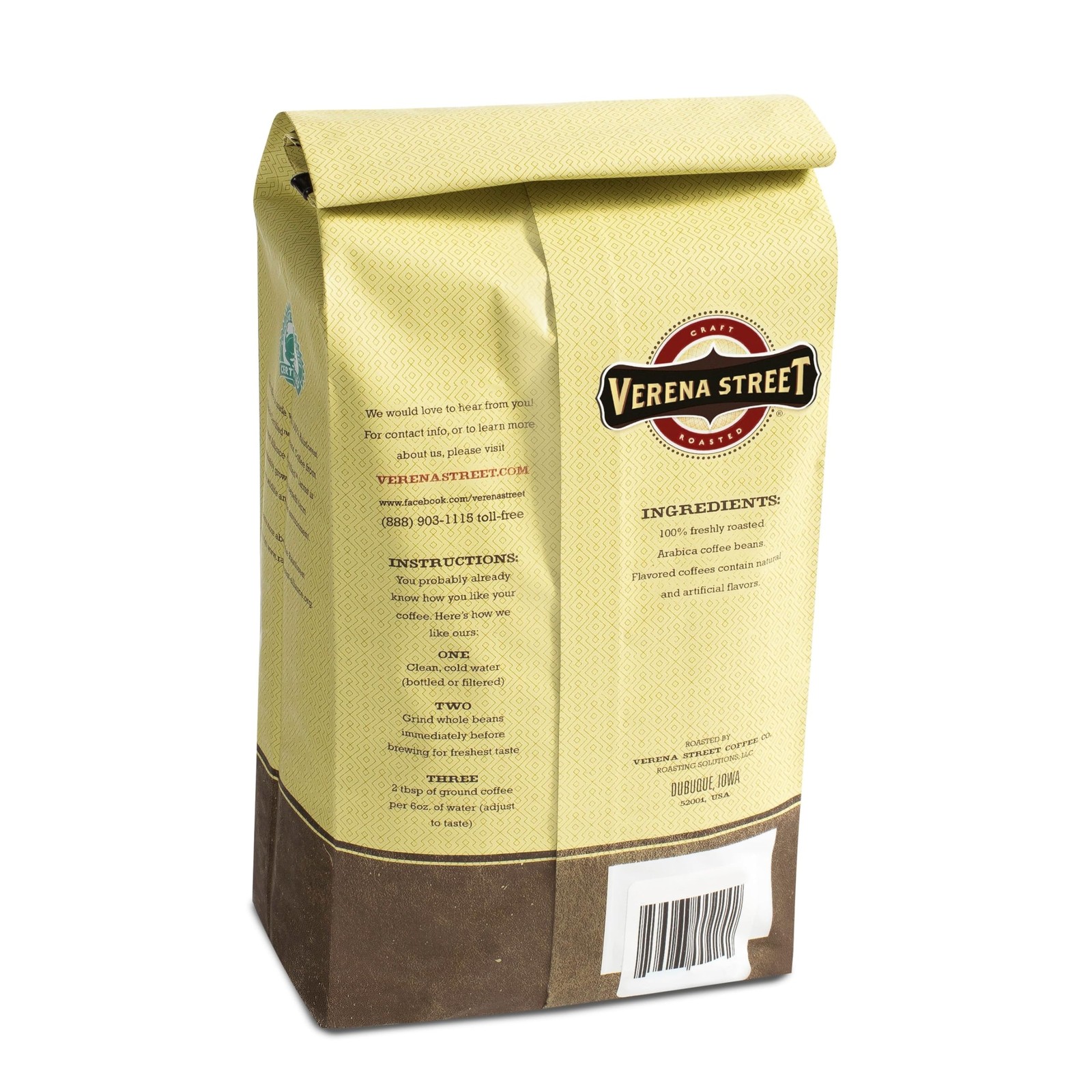 Verena Street Espresso Beans, 2 lb, Rainforest Alliance Certified Arabica