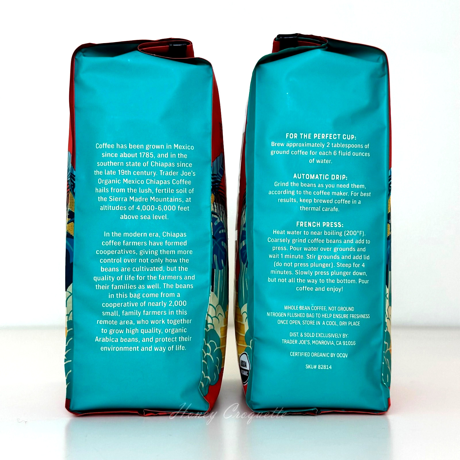 2 X Trader Joe’s Organic Mexico Chiapas Coffee 100% Arabica Whole Bean 13 Oz Ea