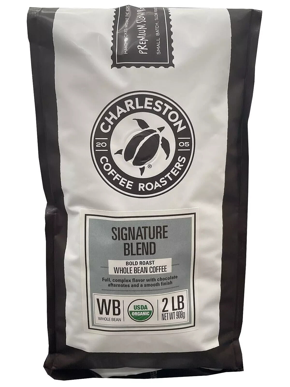 2 Packs Charleston Coffee Roasters Organic Dark Roast Signature Blend 2 Lb