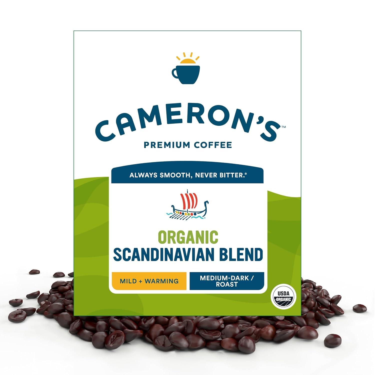 Roasted Whole Bean Coffee, Organic Scandinavian Blend, 4 Pound