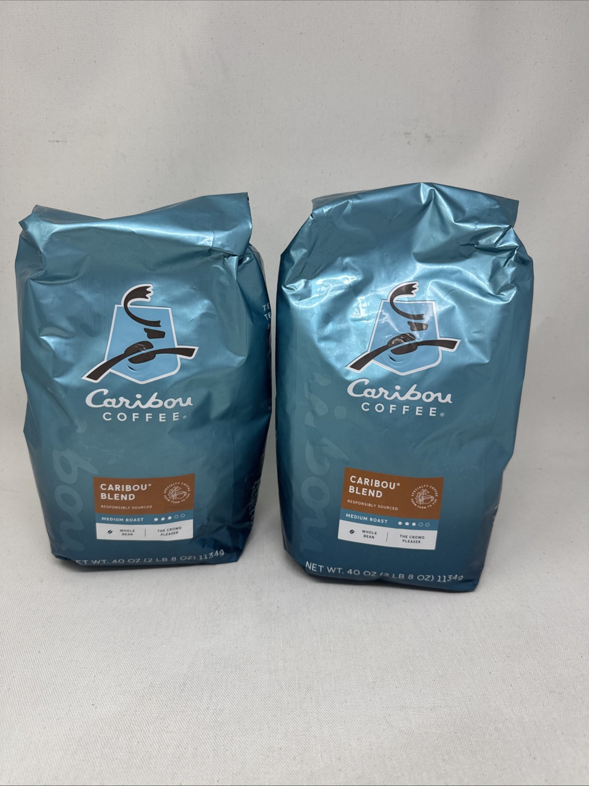 Caribou Blend Whole Bean Coffee 40 oz. Bag, Medium Roast – 2 PACK