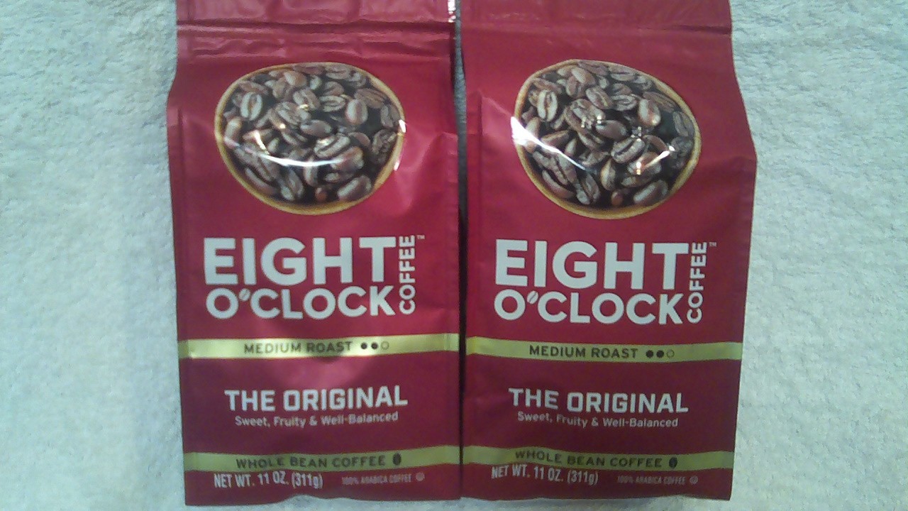 2 Bags Eight O’clock Coffee Original Whole Bean 11 oz Fresh Sealed BB18 FEB 2027
