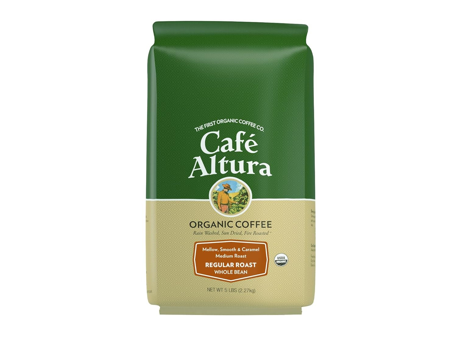 Organic Whole Bean Coffee – Regular Roast, 5 Lb Bag